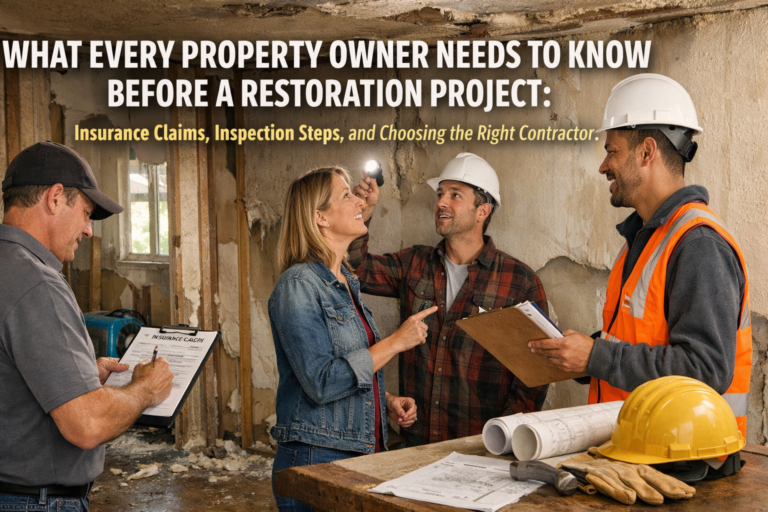 What Every Property Owner Needs to Know Before a Restoration Project: Insurance Claims, Inspection Steps, and Choosing the Right Contractor